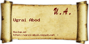 Ugrai Abod névjegykártya